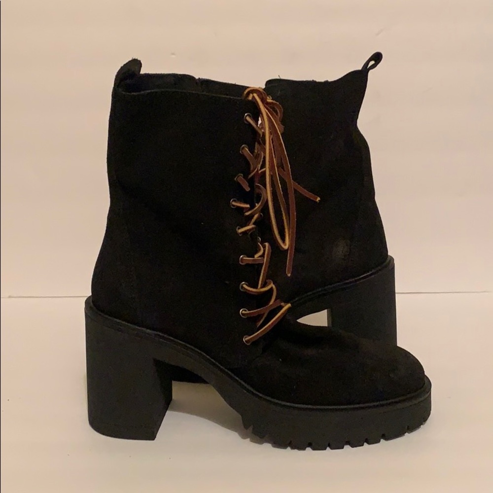 Free People Dylan Lace Up Boot in Black - Picture 11 of 12